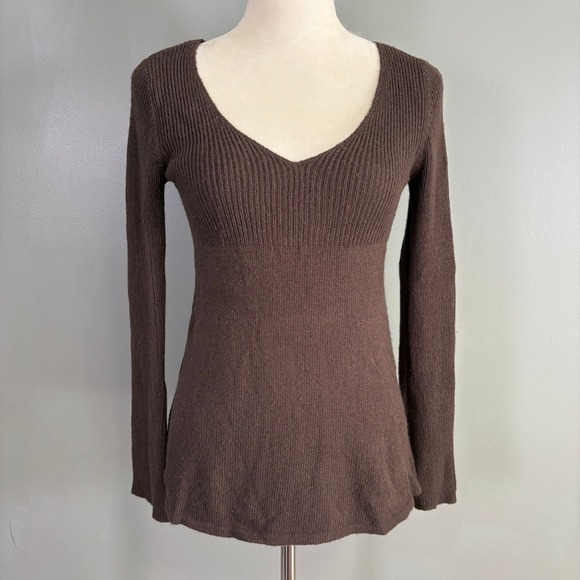 Vintage Y2K Old Navy Ribbed Angora Wool Blend Sweater Womens S Babydoll Soft - Picture 1 of 9